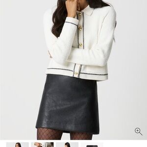 J Crew Factory Black Leather Mini Skirt